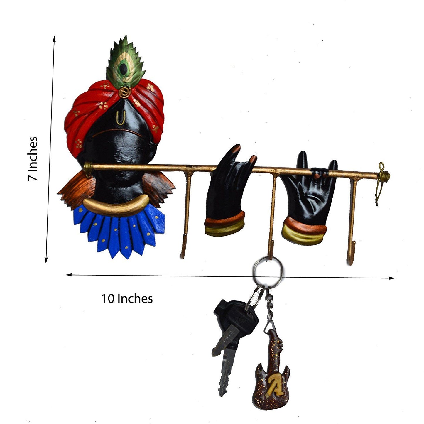 eCraftIndia Wrought Iron Lord Krishna Key Holder